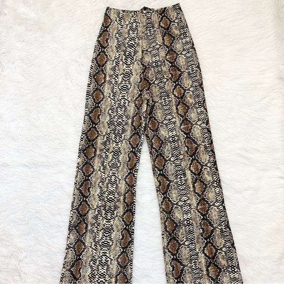Pants - Snake Print High Waisted Trouser Pants